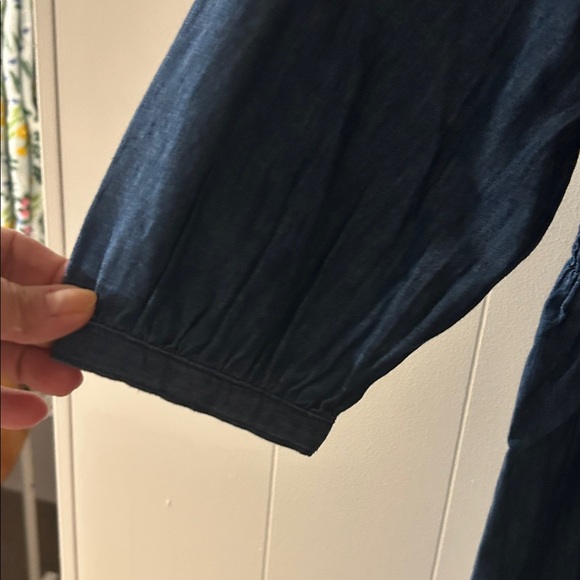 Falls Creek denim but lighter weight Dark Blue 1/4 length Sleeve Dress - Picture 4 of 5